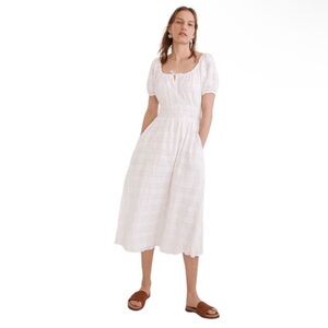 NWOT Madewell Sophia Midi Dress in Seersucker Check